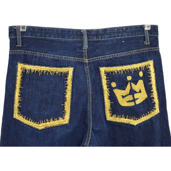 PNB Nation Jeans Size 36 x 33 Straight Leg Boot Cut Dark Wash Button Fly Denim - Picture 5 of 6